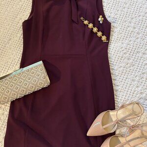 Size 12 Calvin Klein Tie-Neck Sheath Dress